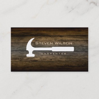 Carpenter Construction Professional Tool Wood Business Card by tsrao100 at Zazzle