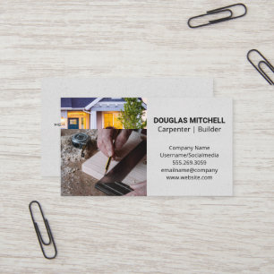 Carpenter Construction Worker House Business Card
