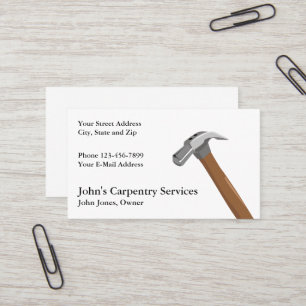 Carpenter Contractor Construction Business Card