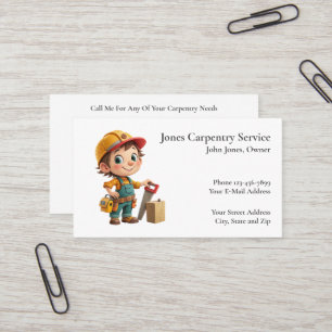 Carpenter Contractor Construction Business Card