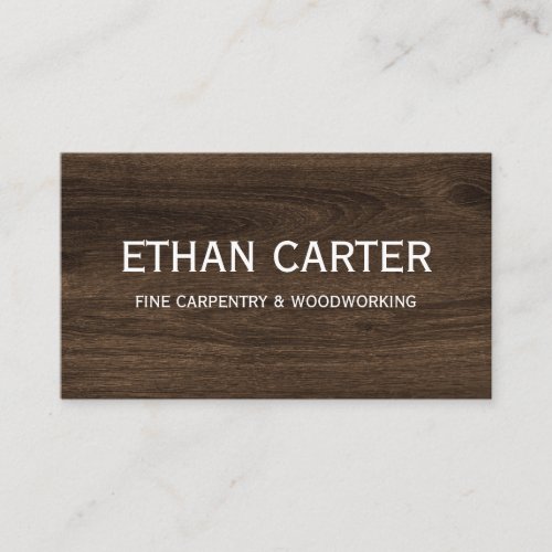 Carpenter Dark Walnut Wood Professional Business Card