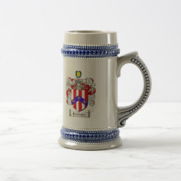 CARPENTER FAMILY CREST -  CARPENTER COAT OF ARMS BEER STEIN