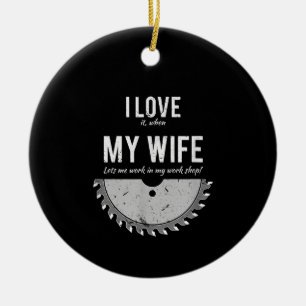 Carpenter Funny Wood Working Gift Christmas Ceramic Ornament
