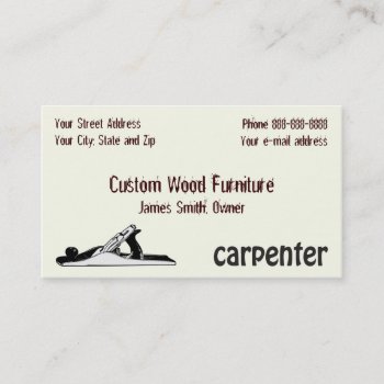 Carpenter Furniture Builder Business Card by Business_Creations at Zazzle