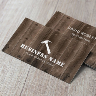 Faux Wood Grain Background Blank Business Cards