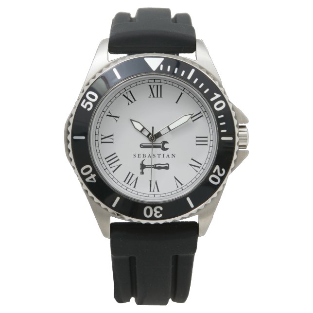 Carpenter | Handyman Custom Name Roman Numeral Watch (Front)