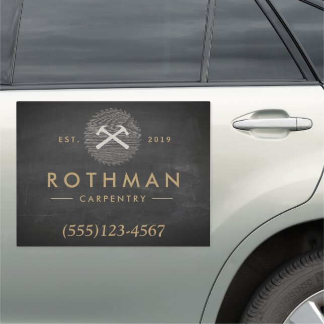  Carpenter Handyman Hammer Saw  Car Magnet (In Situ)
