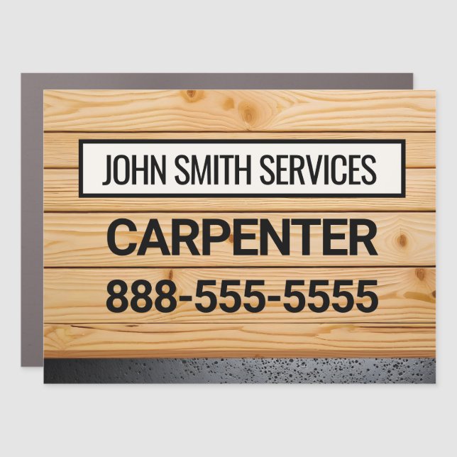 Carpenter Handyman Services Vehicle Magnet (Front)
