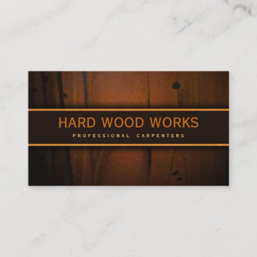 Carpenter Hardwood Wood Wooden Business Cards