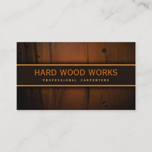 Customizable Carpenter Hardwood Wood Wooden Business Cards