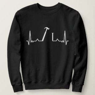 Carpenter Heartbeat Carpentry woodworking Gift Sweatshirt