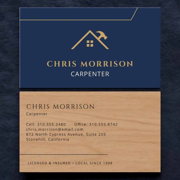 Carpenter Home Carpentry Construction Business Card