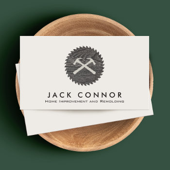 Carpenter Home Improvement Hammer And Saw Business Card by sm_business_cards at Zazzle
