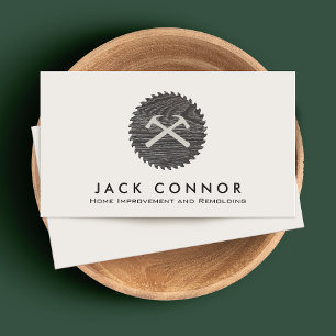 Carpenter Home Improvement Hammer and Saw Business Card
