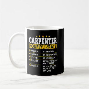Carpenter Hourly Rate Funny Woodworker Labor Rates Coffee Mug