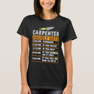 Carpenter Hourly Rate Labor Price Chart T-Shirt