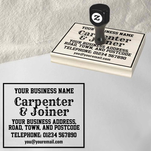 Carpenter  Joiner with Name Address etc Rubber Stamp