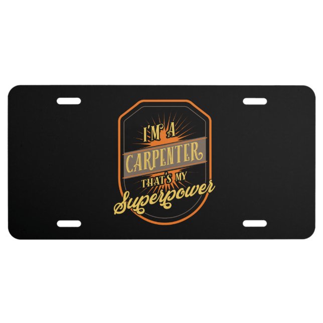 Carpenter License Plate (Front)