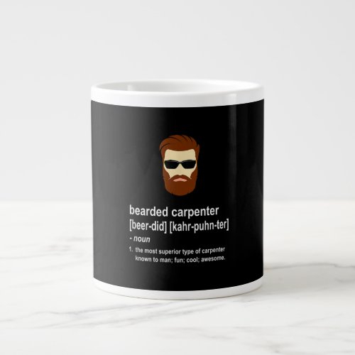 Carpenter lover  Funny Beard Carpenter Gift Men Giant Coffee Mug