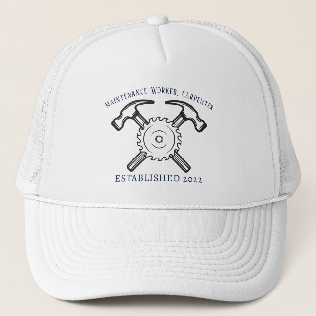 Carpenter, Maintenance Worker, Carpenter Trucker Hat (Front)