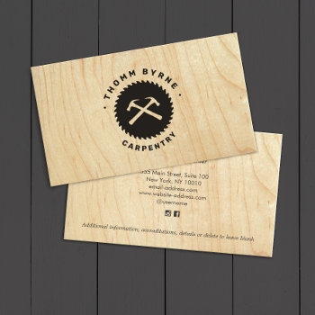 Carpenter Plywood  Construction Business Card by sm_business_cards at Zazzle