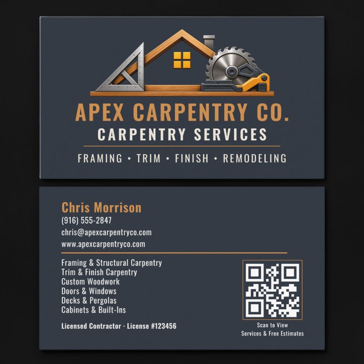 Carpenter QR Code Professional Services Business Card