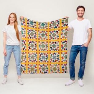 Carpenter’s wheel quilt fleece blanket