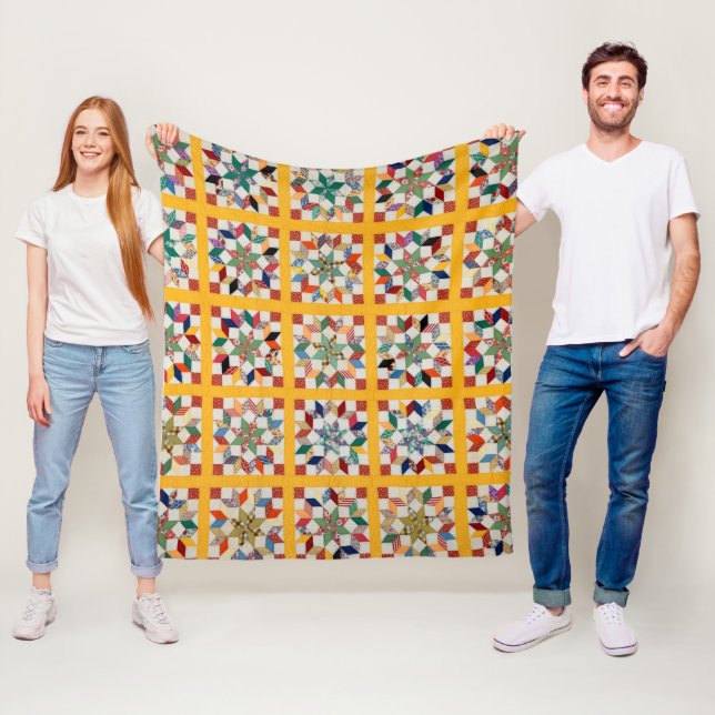 Carpenter’s wheel quilt fleece blanket (In Situ)