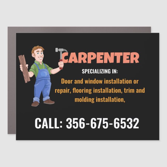 Carpenter Service Business Car Magnet (Front)