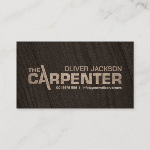 Carpenter services cool logo text business card