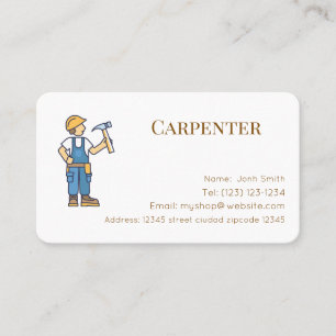 carpenter services editable business card