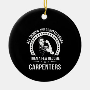 Carpenter Shirt for Women Carpenter Ceramic Ornament