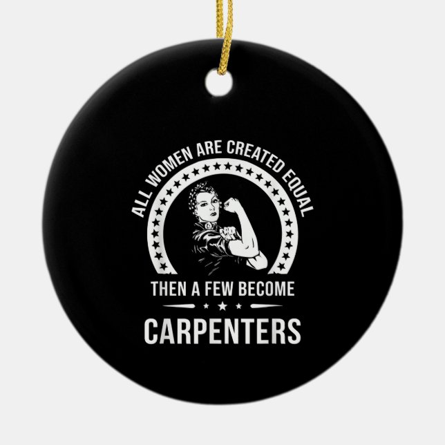 Carpenter Shirt for Women  Carpenter Ceramic Ornament (Front)
