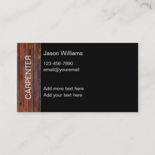 Carpenter Simple Business Cards Template