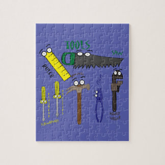 Carpenter Tools Whimsical Cartoon Art Jigsaw Puzzle