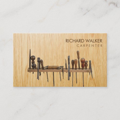 Carpenter Tools Woodworking Professional Wood Business Card