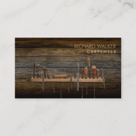 Carpenter Tools Woodworking Professional Wood Business Card