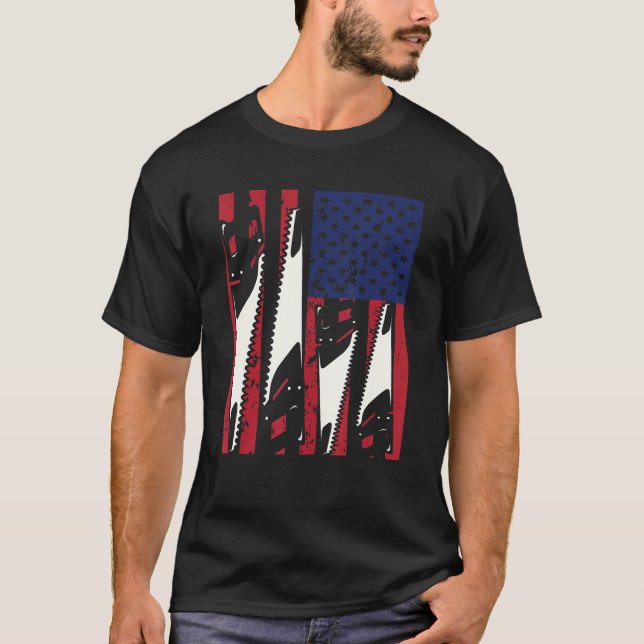 Carpenter USA Woodworking American Flag Carpentry_ T-Shirt (Front)