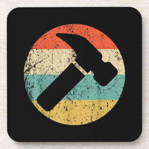 Carpenter Vintage Retro Hammer Beverage Coaster