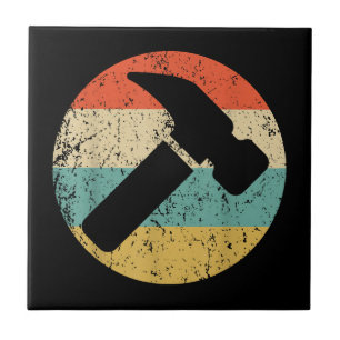 Carpenter Vintage Retro Hammer Ceramic Tile