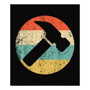 Carpenter Vintage Retro Hammer Photo Print