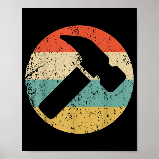 Carpenter Vintage Retro Hammer Poster (Front)