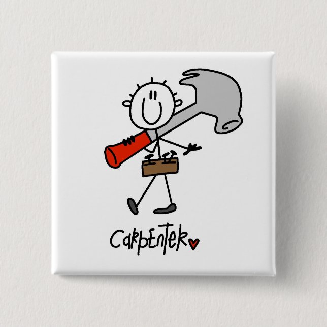 Carpenter With Hammer Button (Front)