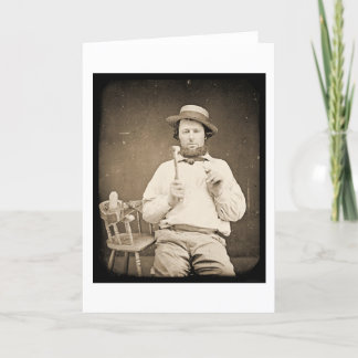 Carpenter with Hammer Daguerreotype 1844 Card