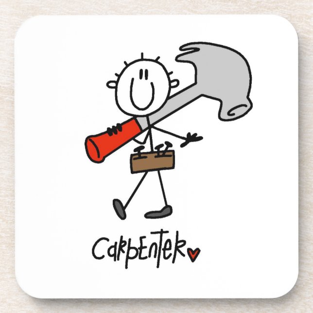 Carpenter With Hammer Drink Coaster (Front)