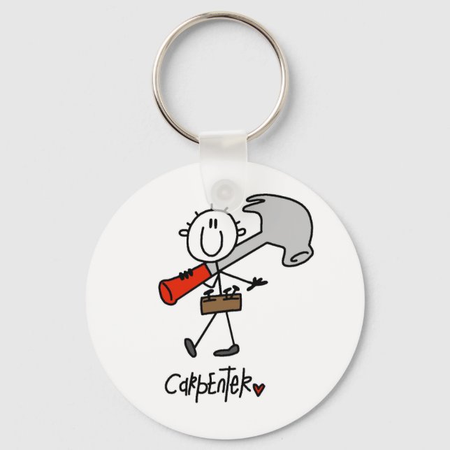 Carpenter With Hammer Keychain (Front)