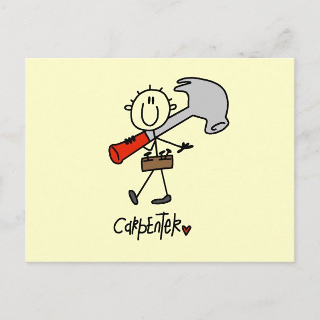 Carpenter With Hammer Postcard (Front)
