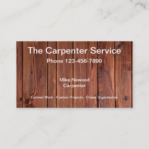 Carpenter Wood Background Business Card