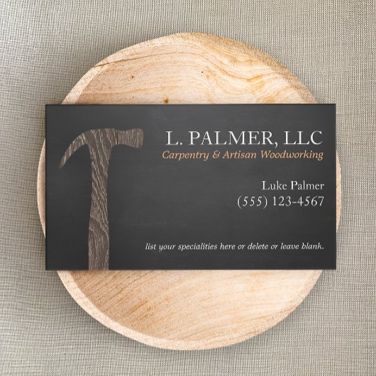 Carpenter Wood Hammer Logo Carpentry