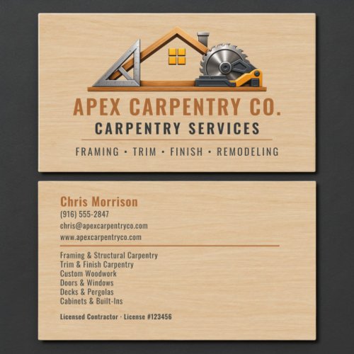 Carpenter Wood Professional Business Card